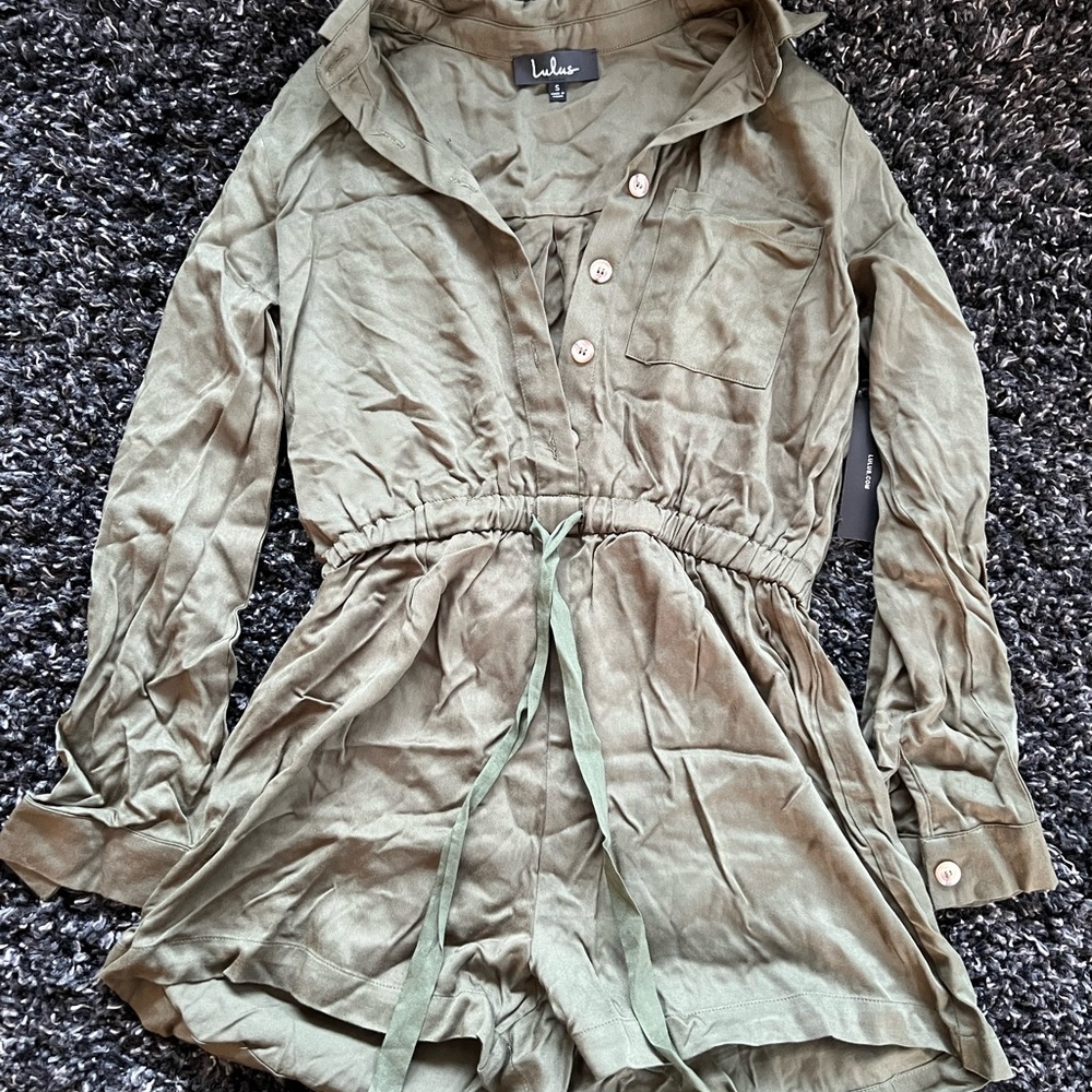 Lulus | Olive Green | Button Up Romper | Tags on | Size S